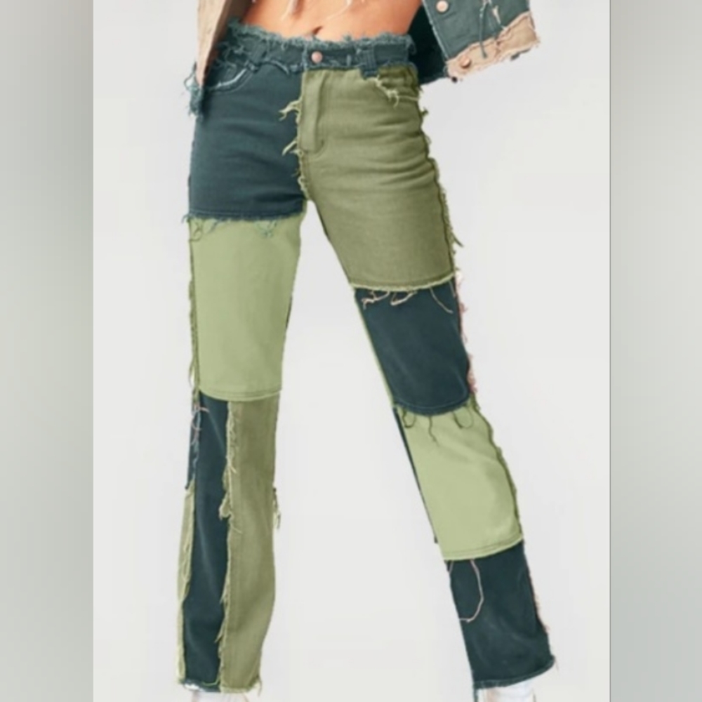EYESHOCK green patch work Jean size s